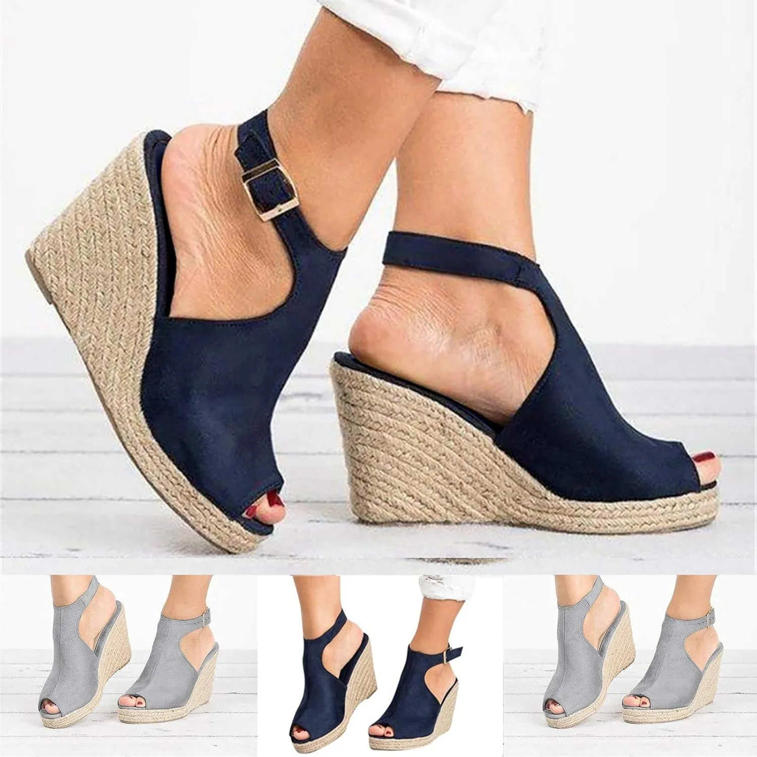 Eduavar Sandals Women Dressy Summer, Sandals for Women Dressy Summer High Wedge Platforms Sandals Bow Tie Sandals Shoes