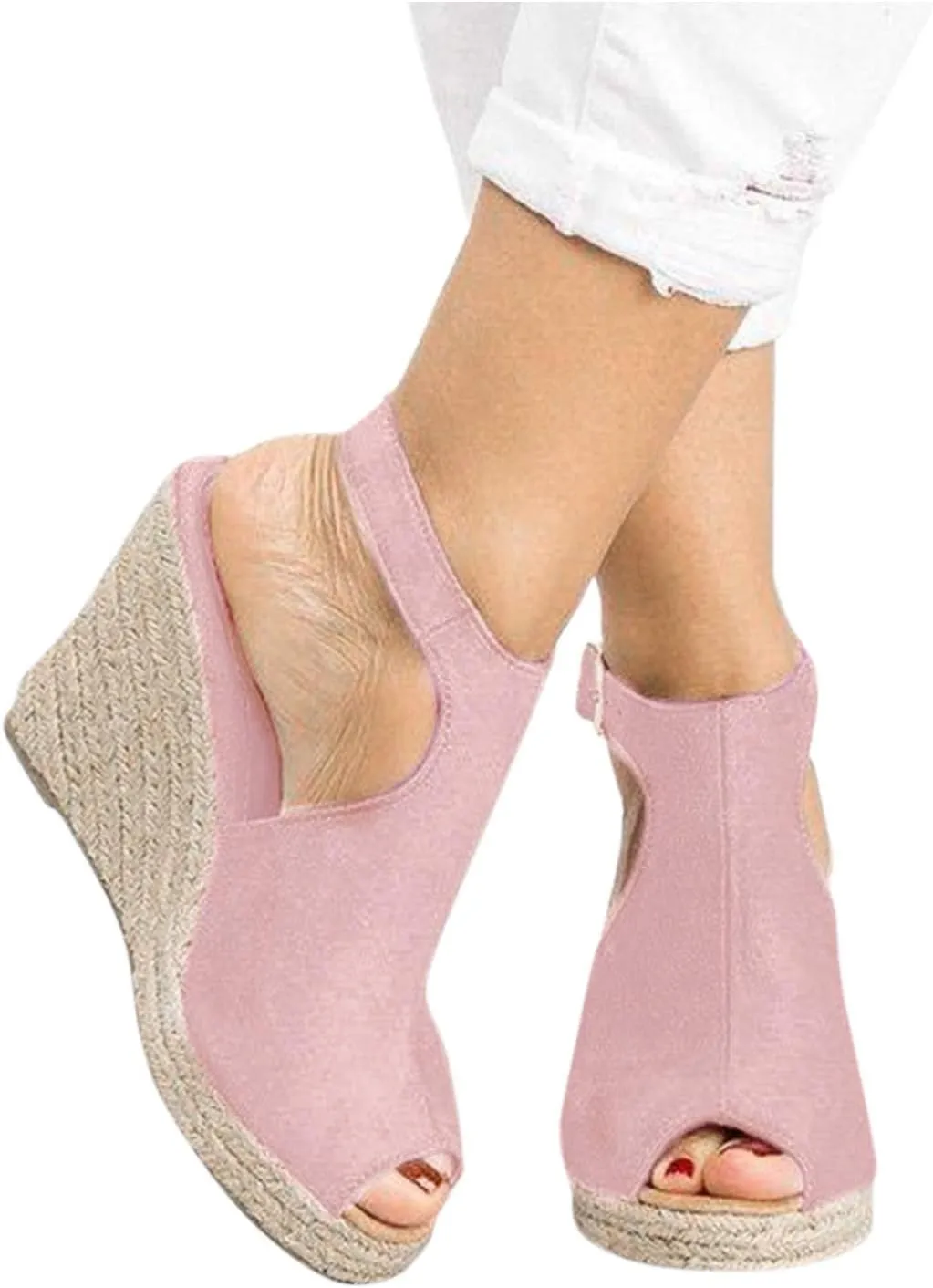 Eduavar Sandals Women Dressy Summer, Sandals for Women Dressy Summer High Wedge Platforms Sandals Bow Tie Sandals Shoes