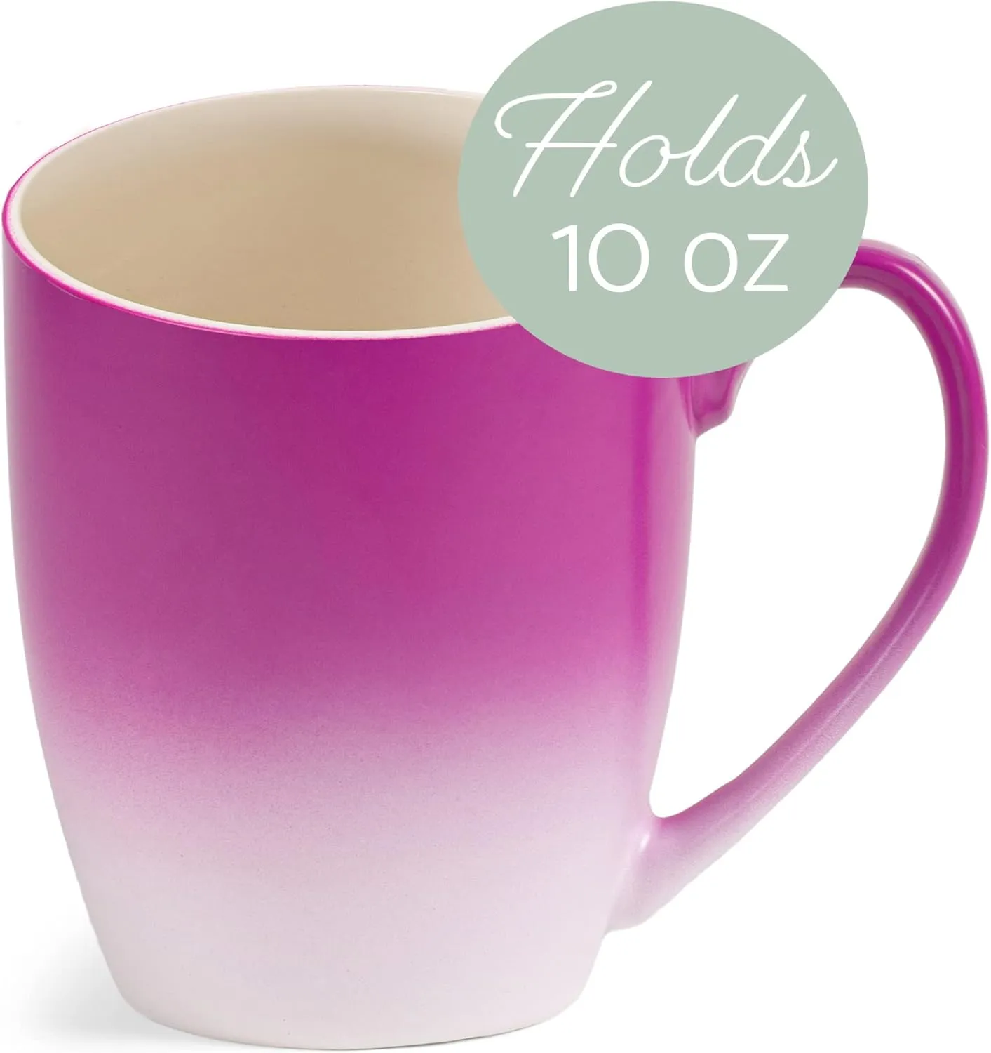 Elanze Designs Birds and Branches Two Toned Ombre Matte Pink and White 12 ounce Ceramic Stoneware Coffee Cup Mug