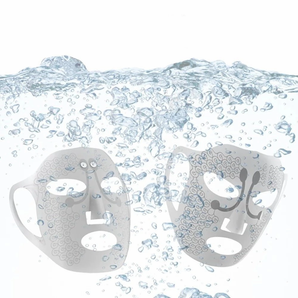 Electric Facial Massager - White Brightening Skincare Mask, Silicone Soft Electronic Facial Mask
