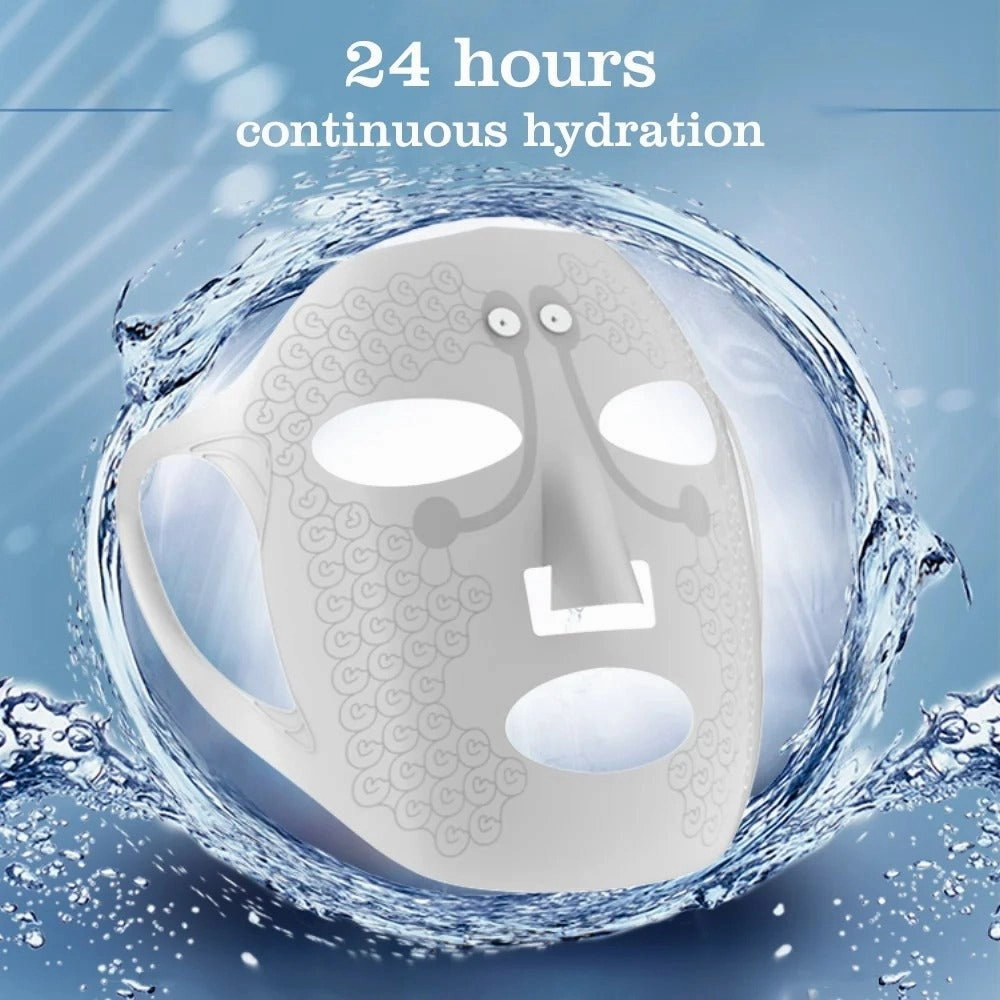 Electric Facial Massager - White Brightening Skincare Mask, Silicone Soft Electronic Facial Mask