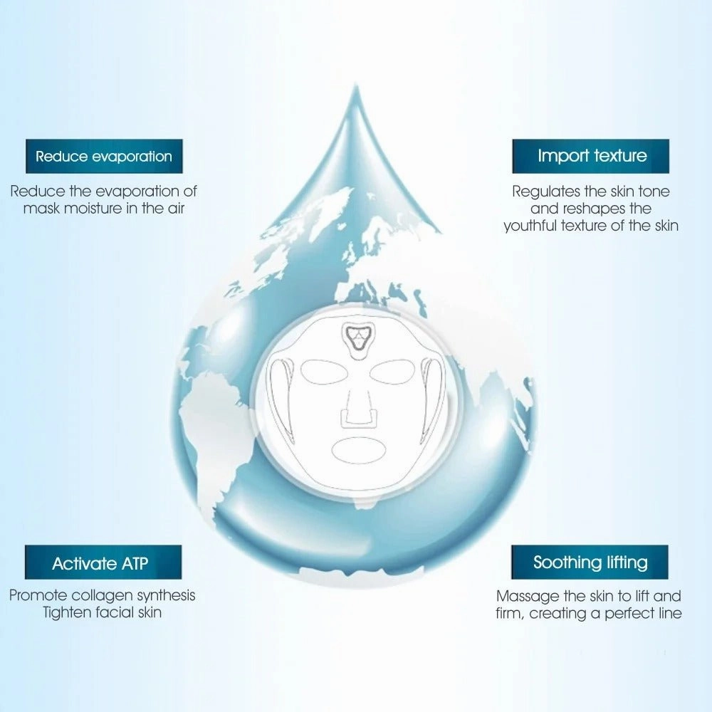 Electric Facial Massager - White Brightening Skincare Mask, Silicone Soft Electronic Facial Mask