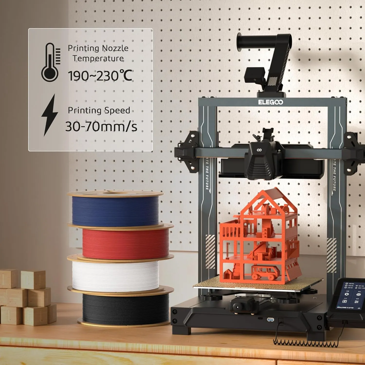 ELEGOO Matte PLA Filament Sakura Pink 1KG, 1.75mm 3D Printer Filament Dimensional Accuracy  /- 0.02mm, 1kg Carboard Spool (2.2lbs) for Most FDM 3D Printers