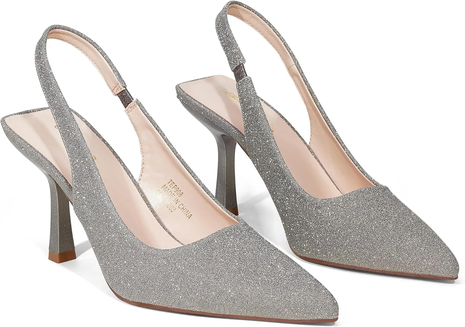 Elisabet Tang 3.14 in Trendy Slingback Stiletto Pumps for Women - Sexy Slip on Pointed Closed Toe mid High Heels Daily Party Office