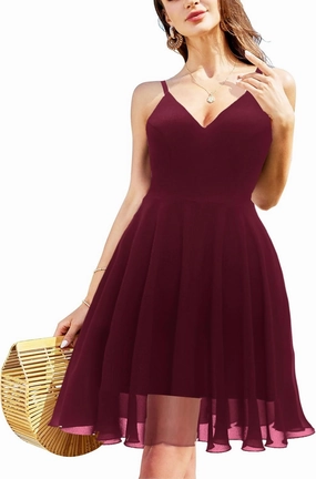 Ellames Women's 2024 Summer Dress Spaghetti Strap Cocktail Swing Beach Dresses V Neck Sundress