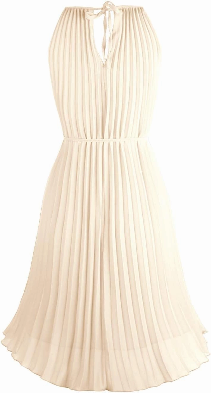Ellames Women's 2024 Summer Spaghetti Strap Pleated Casual Swing Dress with Belt