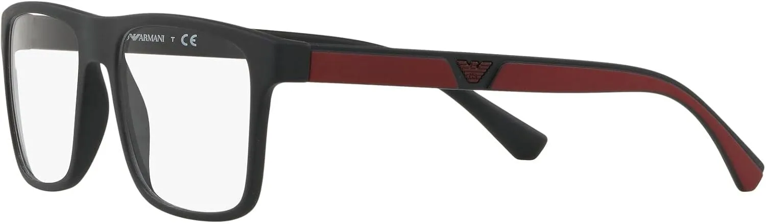 Emporio Armani Men's Ea4115f Low Bridge Fit Prescription Eyewear Frames with Two Interchangeable Sun Clip-ons Rectangular