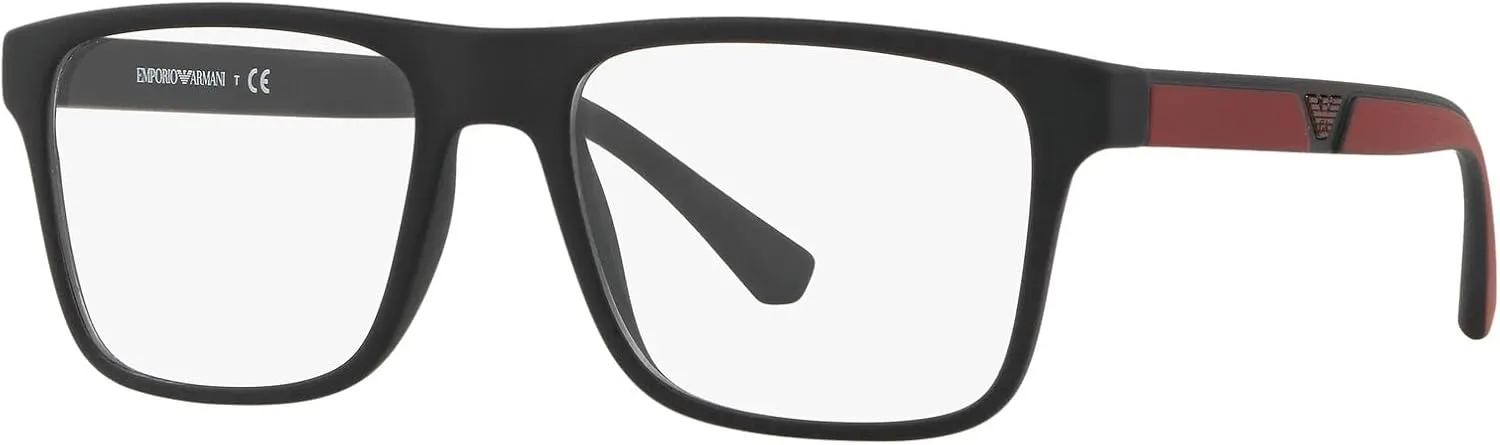 Emporio Armani Men's Ea4115f Low Bridge Fit Prescription Eyewear Frames with Two Interchangeable Sun Clip-ons Rectangular