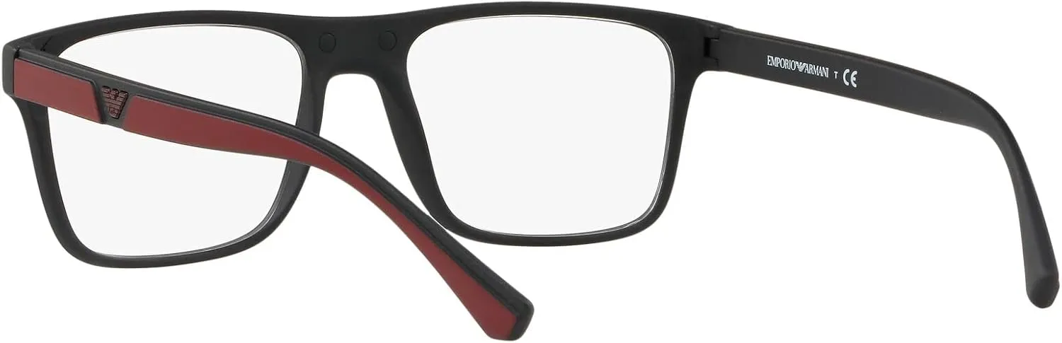 Emporio Armani Men's Ea4115f Low Bridge Fit Prescription Eyewear Frames with Two Interchangeable Sun Clip-ons Rectangular