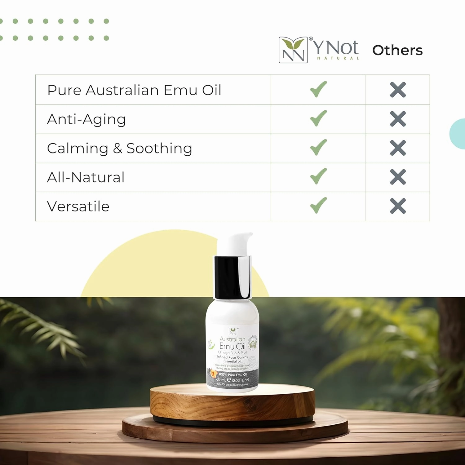 Emu Oil Pure Skin Moisturizer - Nail, Body, Face, Scalp & Hair Moisturizer with Omega 3, 6, 9, Vitamins, & Minerals - Australian Emu Oil for Skincare by Y-Not Natural - 200mL, Blue Gum Eucalyptus