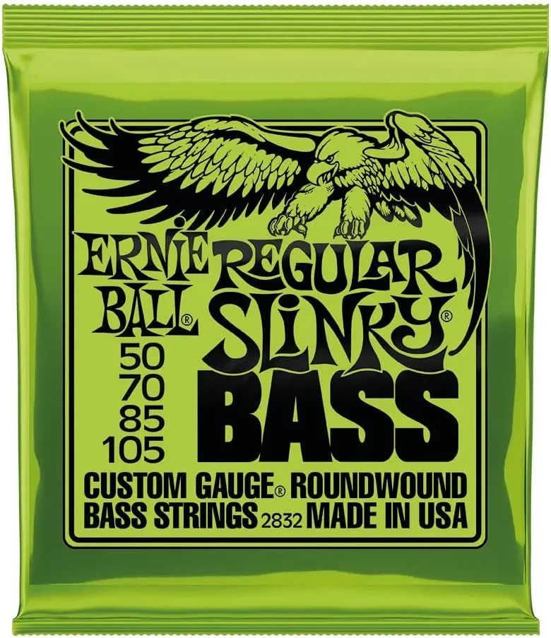 Ernie Ball Regular Slinky Nickel Wound Bass Guitar Strings, 50-105 Gauge (P02832)