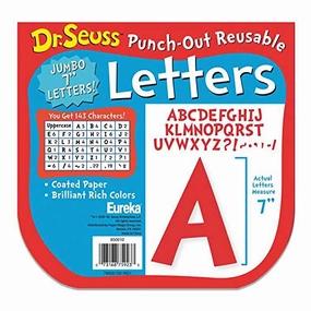 Eureka Dr. Seuss 7-inch Reusable Punch Out Deco Letters, Red, 143 Pieces (EU-850010)