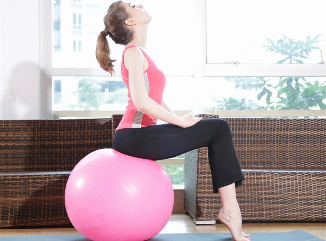 Exercise Ball for Yoga, Fitness, Balance Stability, Extra Thick Professional Grade Balance & Stability Ball - Anti Burst, Workout Program 2020 (Blue, 45cm)