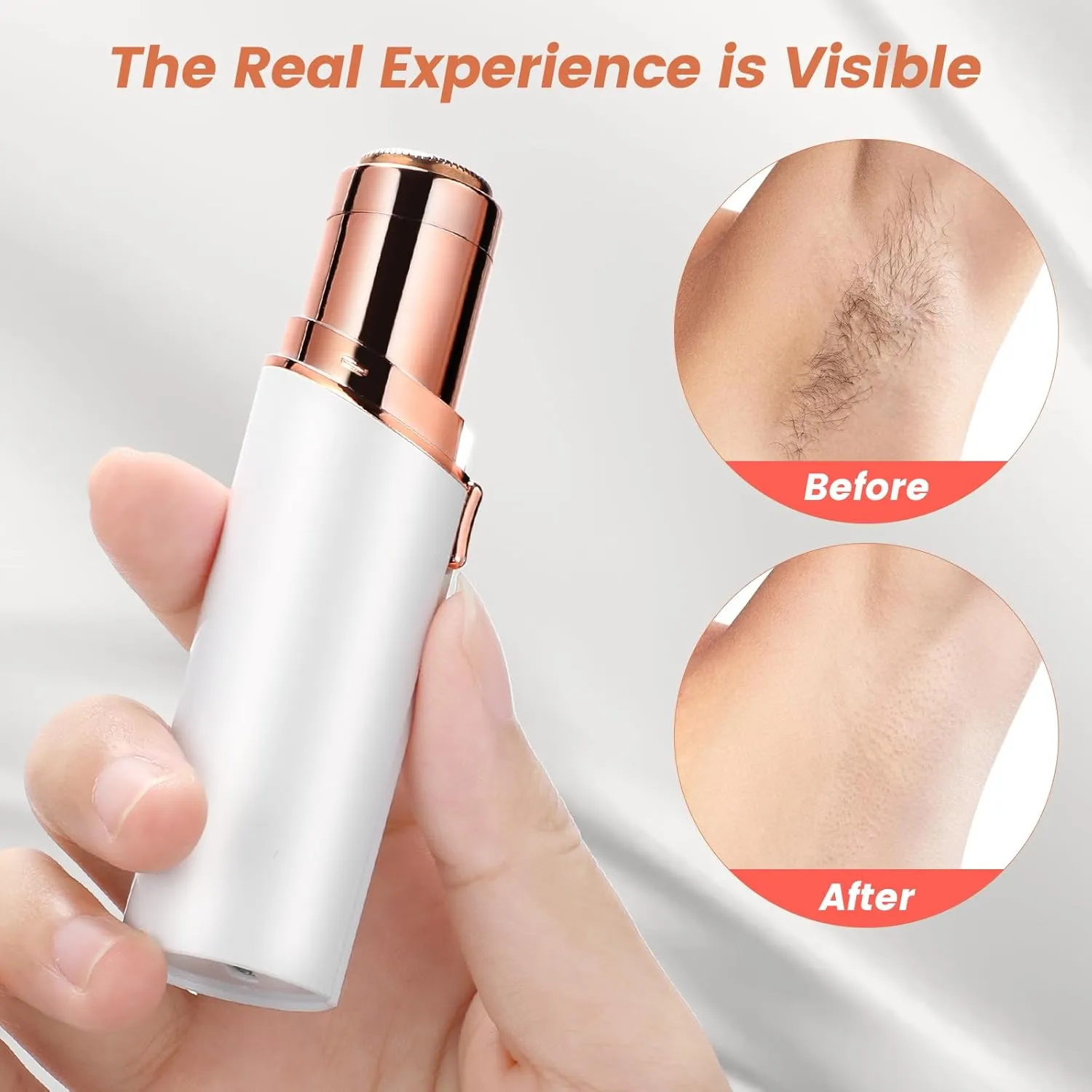 Facial Hair Remover for Women- as Seen on TV Painless Face Shaver -Mini Hair Remover, Electric Razor Shaver Portable Bikini Epilator for Lips, Chin(White 2 Heads)