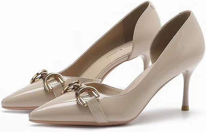 Fairy windside high Heels for Women Four Seasons Pointy Stiletto Heels for Women (Nude/2.8 Inches, Adult, Women, 7, Numeric, US Footwear Size System, Medium)