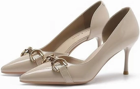 Fairy windside high Heels for Women Four Seasons Pointy Stiletto Heels for Women (Nude/2.8 Inches, Adult, Women, 7, Numeric, US Footwear Size System, Medium)