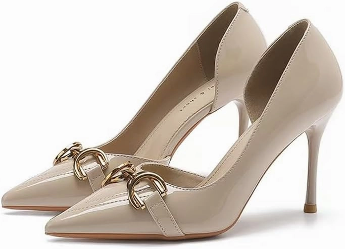Fairy windside high Heels for Women Four Seasons Pointy Stiletto Heels for Women (Nude/3.5 Inches, Adult, Women, 10, Numeric, US Footwear Size System, Medium)