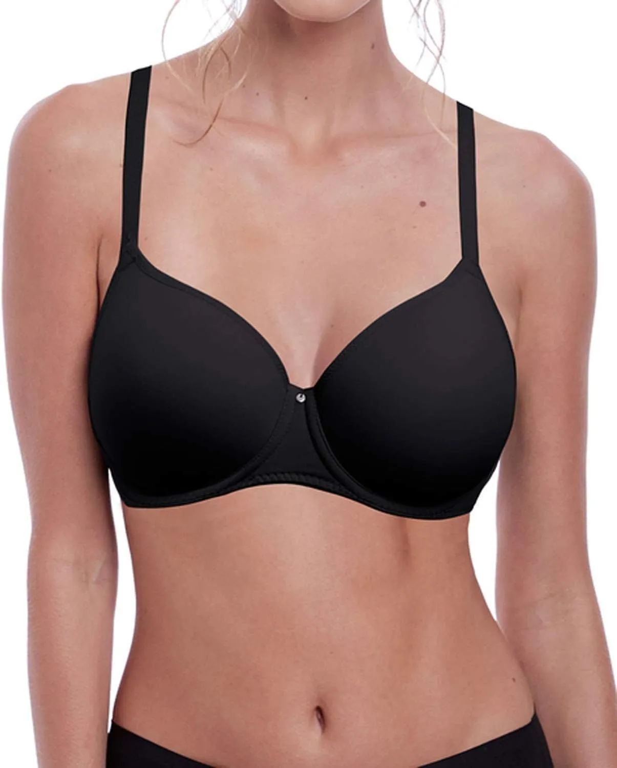Fantasie Aura Seamless Molded T-Shirt Underwire Bra, 38G, Black