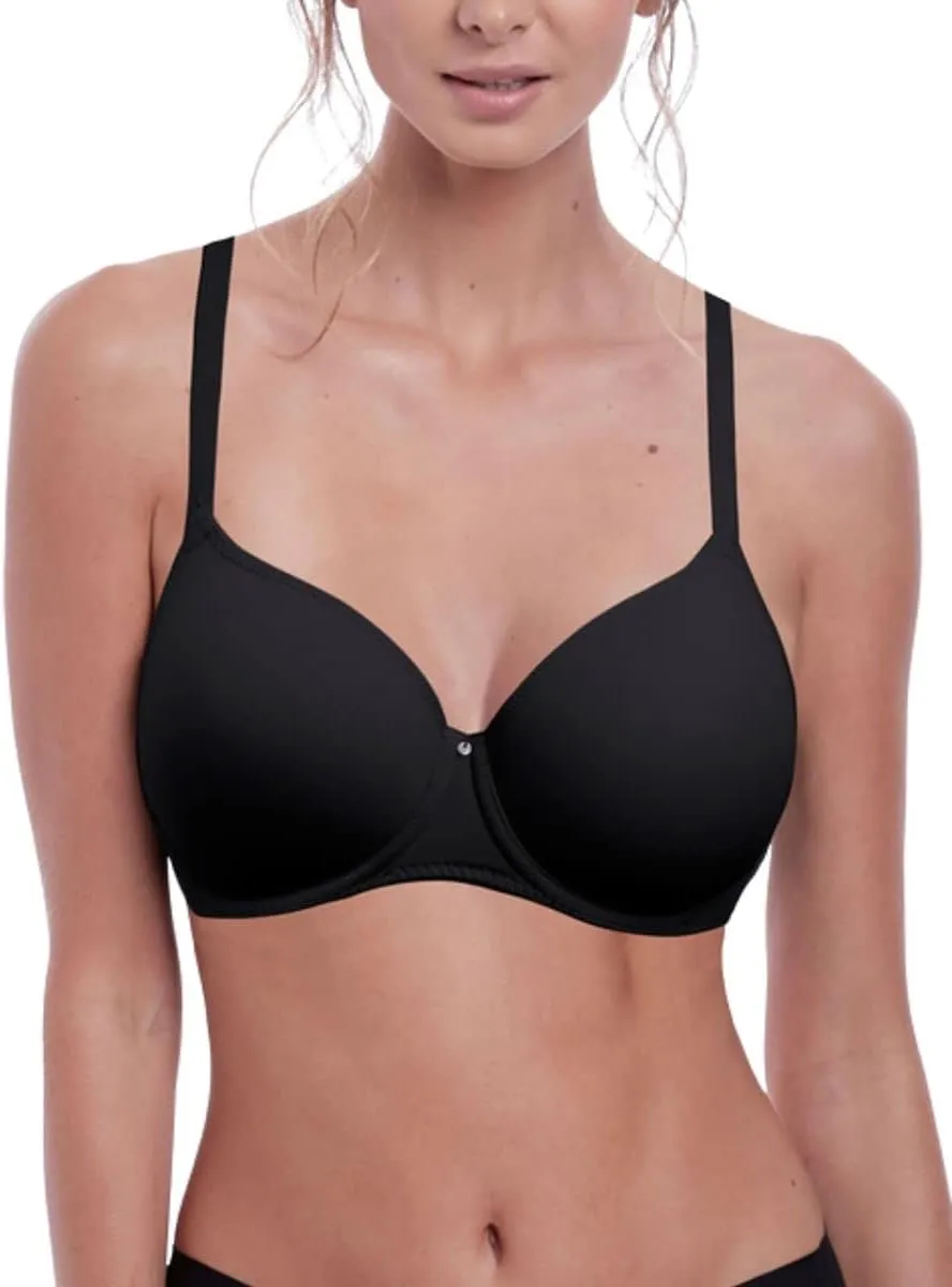 Fantasie Women's Aura Moulded Underwire Seamless T-Shirt Bra, 30FF, black
