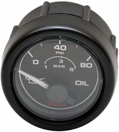 Faria Boat Oil Pressure Gauge GP7003D | 80 PSI 2 Inch Black Bayliner