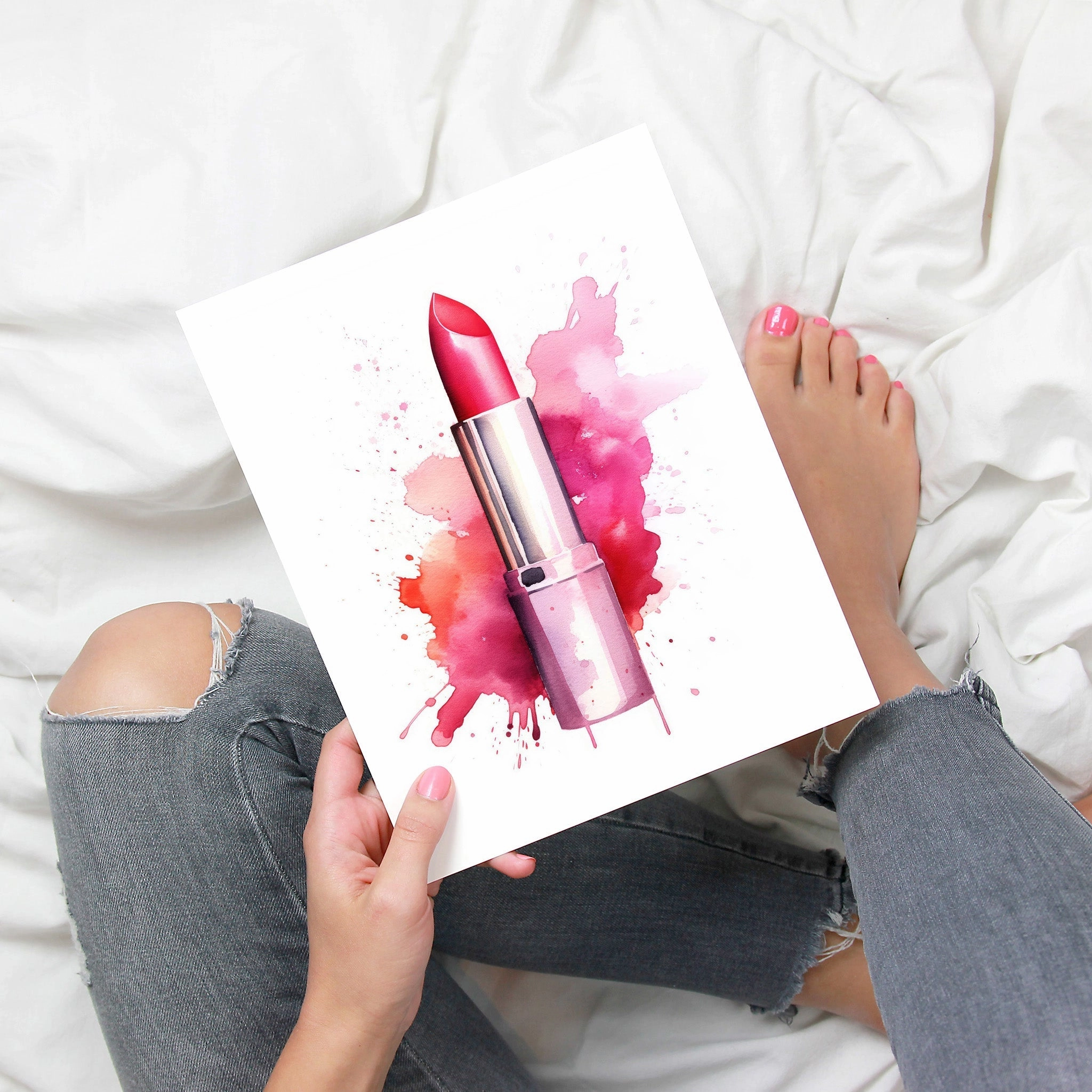 Fasion Watercolor Pink Lipstick