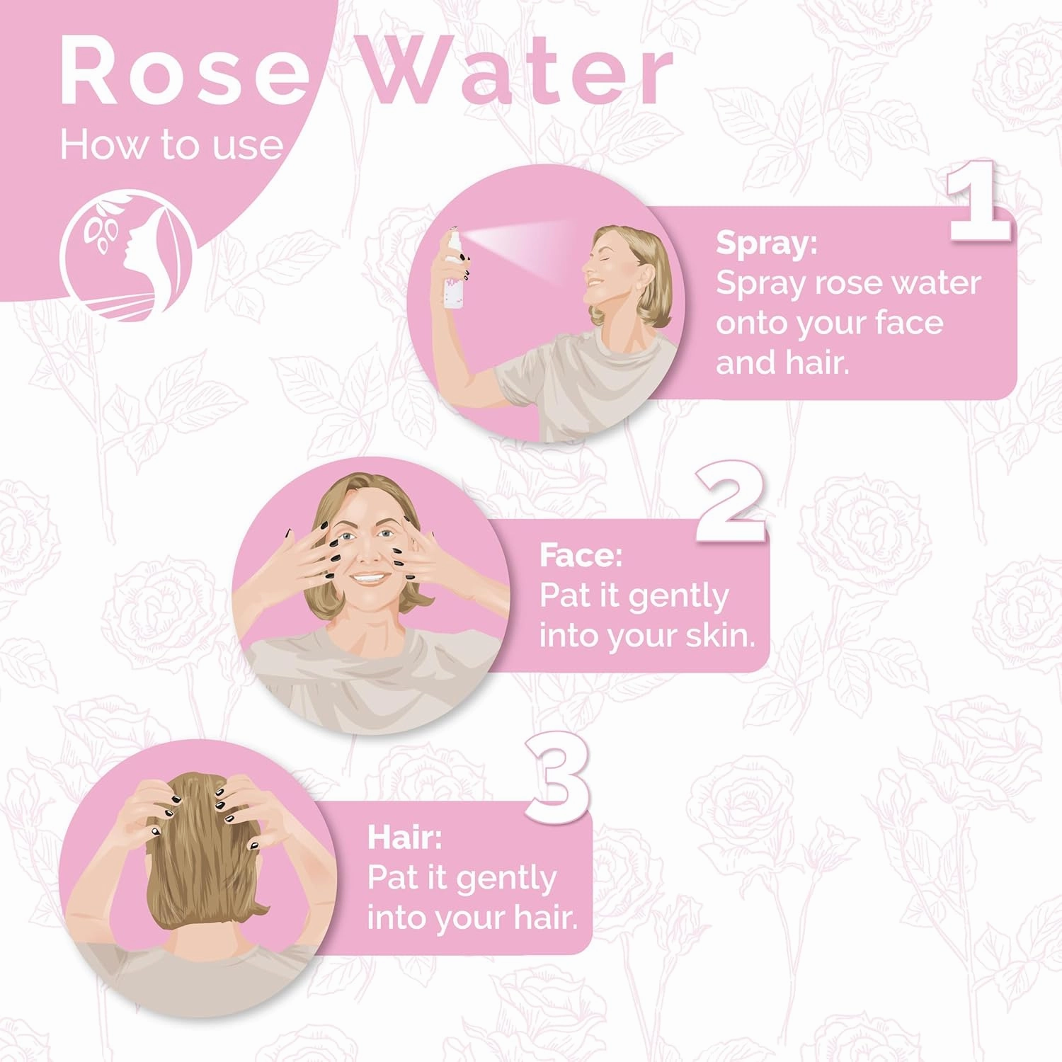 Fatima's Garden Rose Water Toner - Organic Hydrating Toner, 300ml