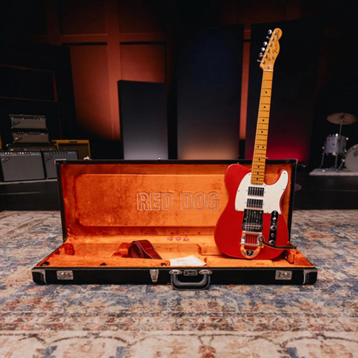 Fender Stories Collection Mike Campbell Red Dog Telecaster - Red Dog Red Bundle with Case, Strap, Instrument Cable, and Guitar Cleaning Kit