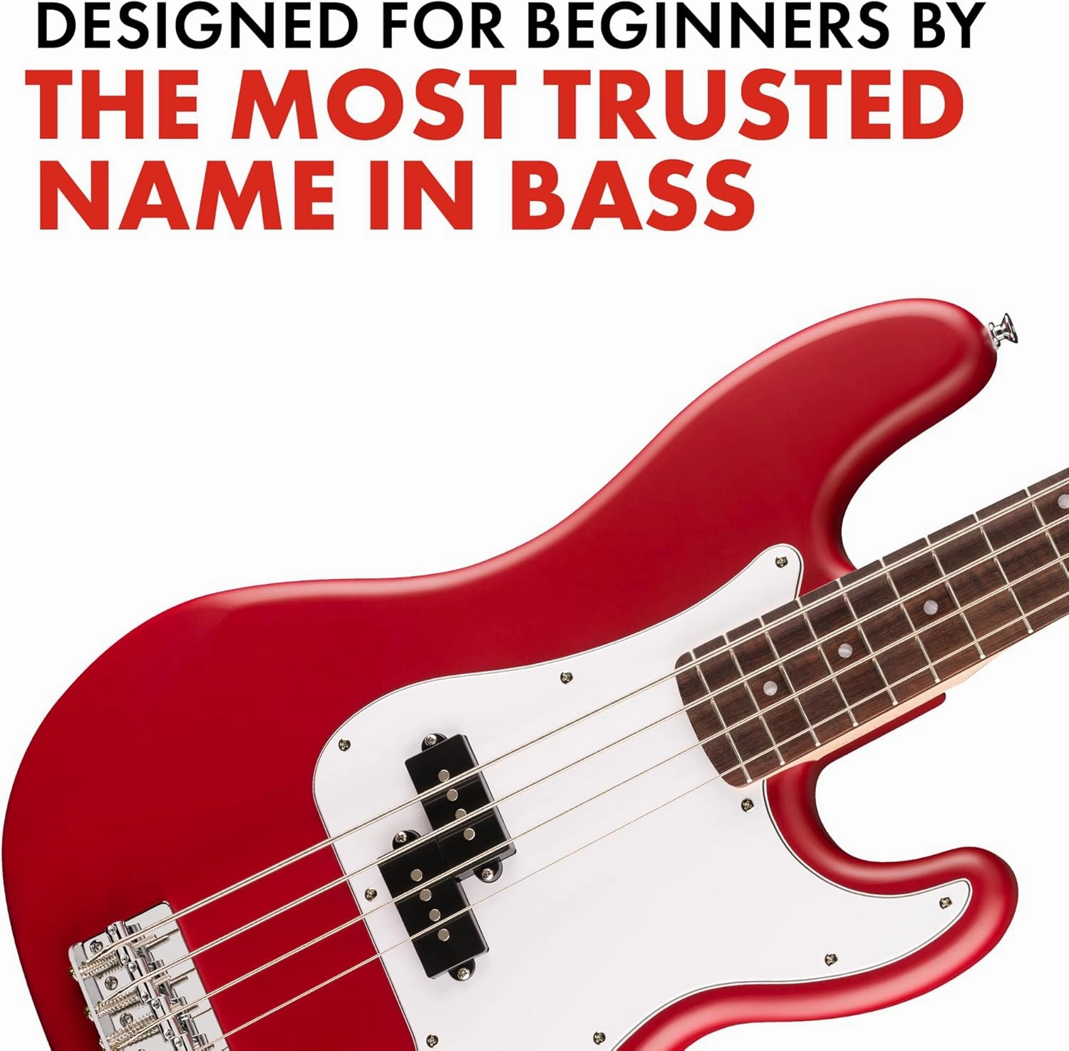 Fender Squier Debut Series Precision Bass Guitar, Beginner Guitar, with 2-Year Warranty, Includes Free Lessons, Dakota Red with Matte Finish