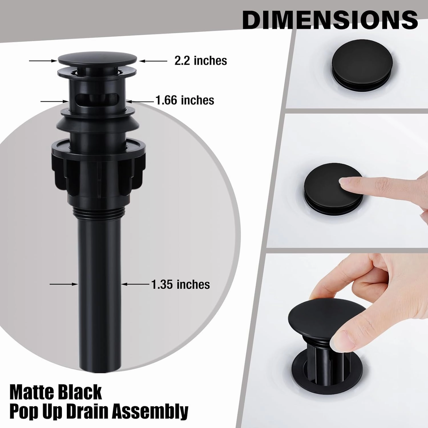 FGKQ Black Bathroom Sink Faucet 3 Hole, 8 Inch Matte Black Bathroom Faucet with Pop Up Drain, 360° Swivel Widespread Two Handle Vanity Faucet with Supply Lines