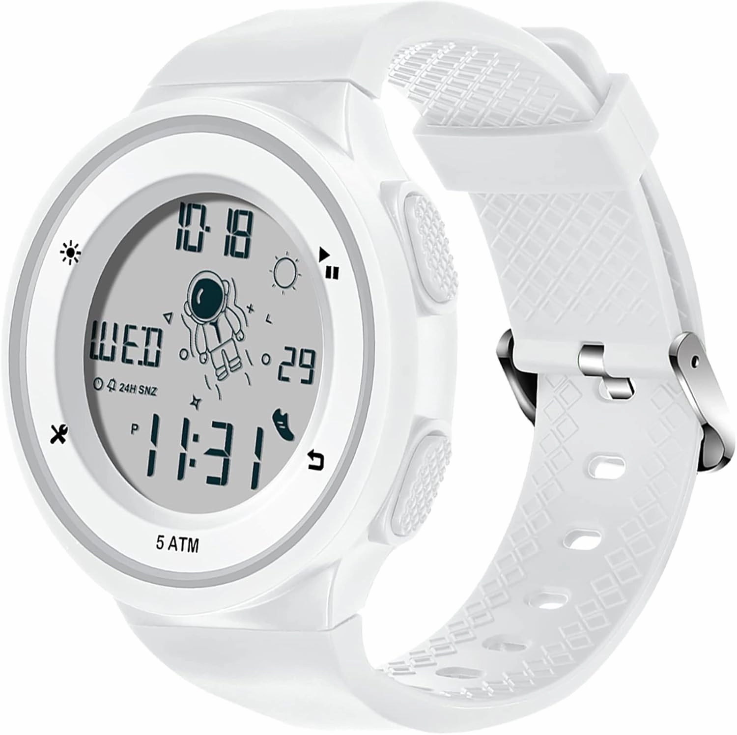 findtime Digital Electronic Watches Sports 5ATM Waterproof Watch Dual Time Display Luminous Wristwatch with Countdown Stopwatch Calendar Alarm Simple Digital Watch for Women and Men