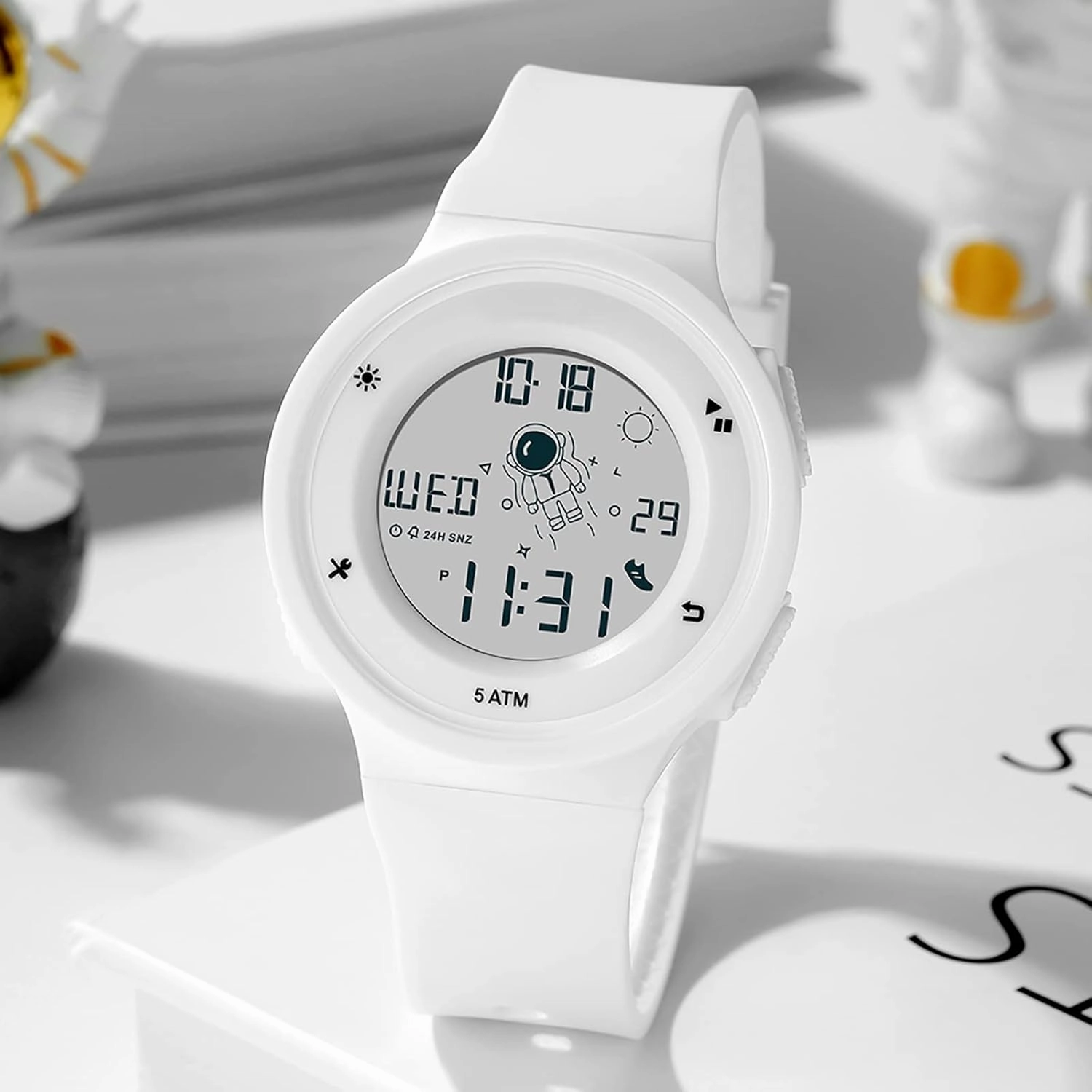 findtime Digital Electronic Watches Sports 5ATM Waterproof Watch Dual Time Display Luminous Wristwatch with Countdown Stopwatch Calendar Alarm Simple Digital Watch for Women and Men