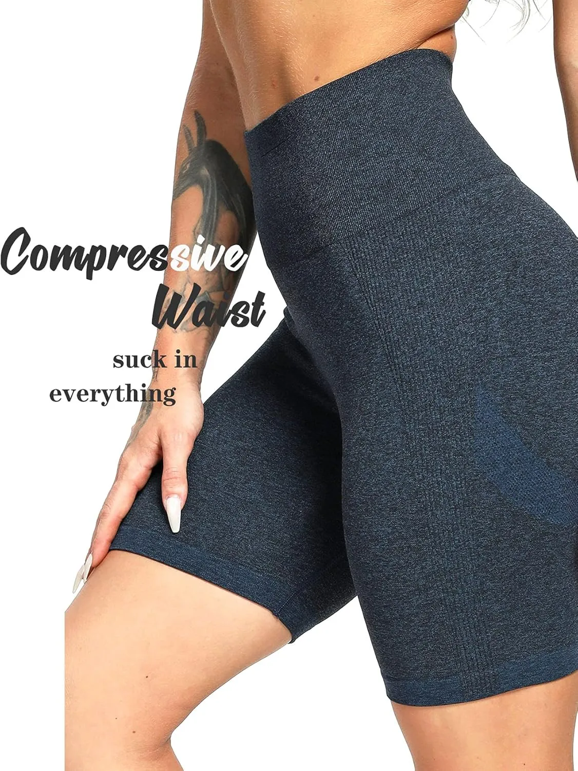 FITTOO Women's Seamless Scrunch Butt Lift Biker Shorts High Waist Booty Contour Workout Yoga Gym Shorts