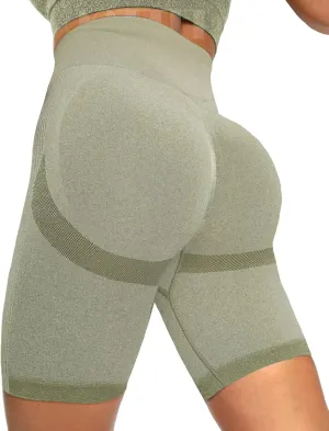FITTOO Women's Seamless Scrunch Butt Lift Biker Shorts High Waist Booty Contour Workout Yoga Gym Shorts