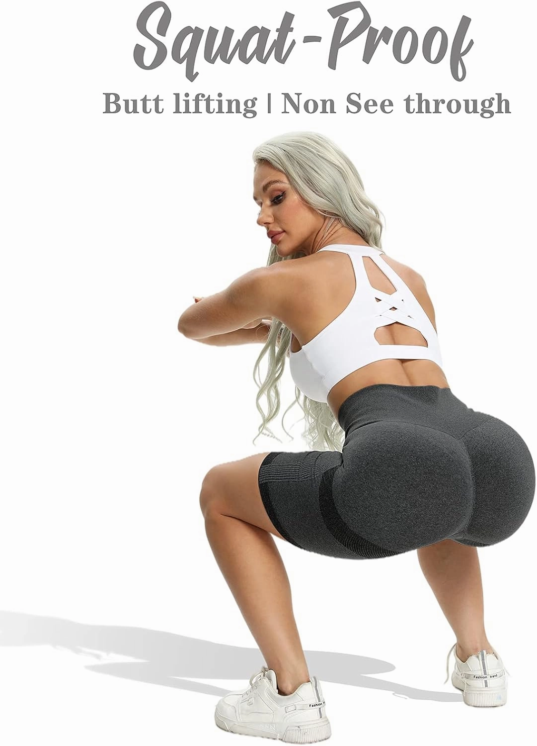 FITTOO Women's Seamless Scrunch Butt Lift Biker Shorts High Waist Booty Contour Workout Yoga Gym Shorts
