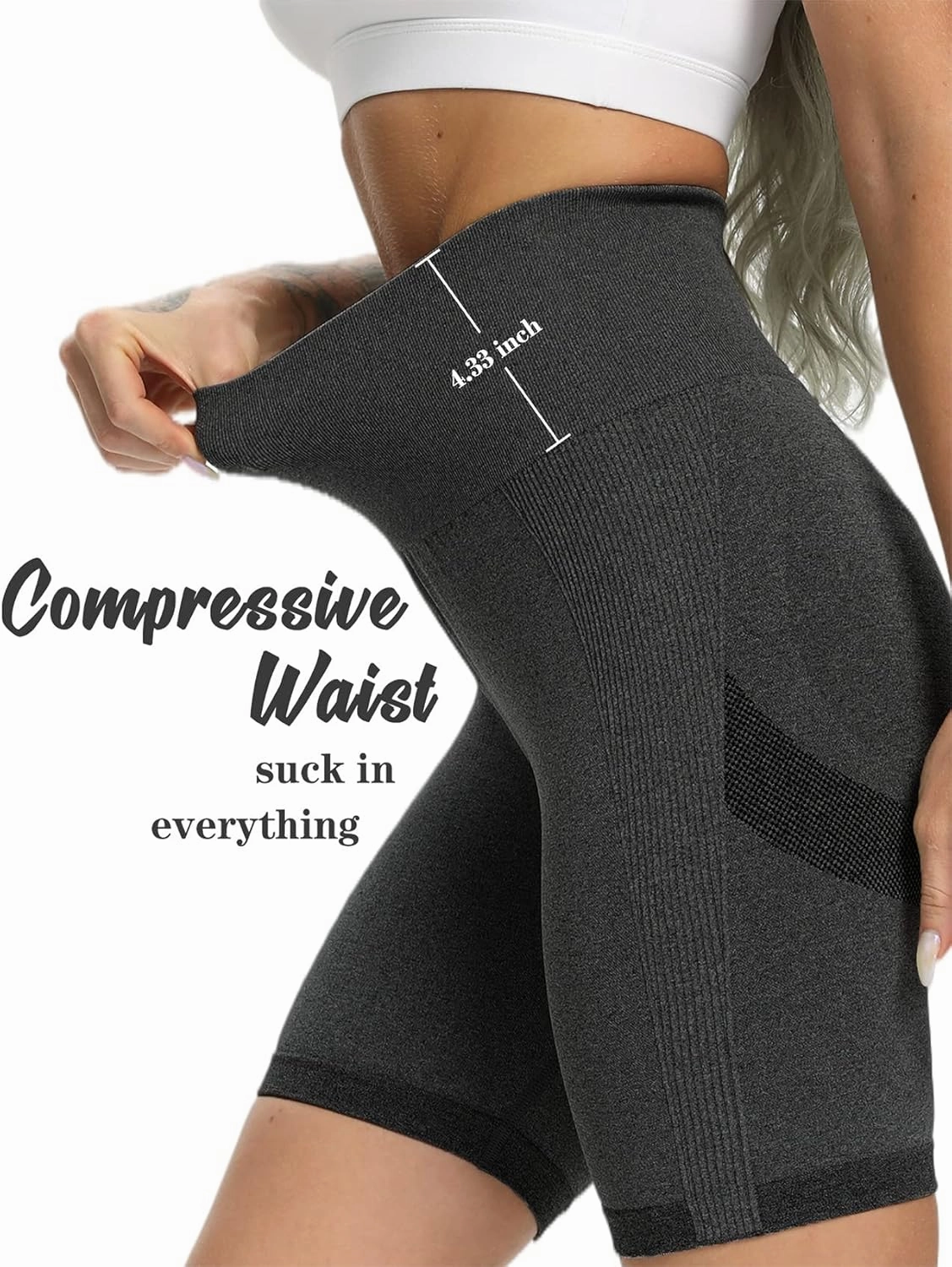 FITTOO Women's Seamless Scrunch Butt Lift Biker Shorts High Waist Booty Contour Workout Yoga Gym Shorts