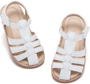 Flaryzone Toddler Little Girls Glitter Flower Open-Toe Flat Dress Sandals Summer Shoes