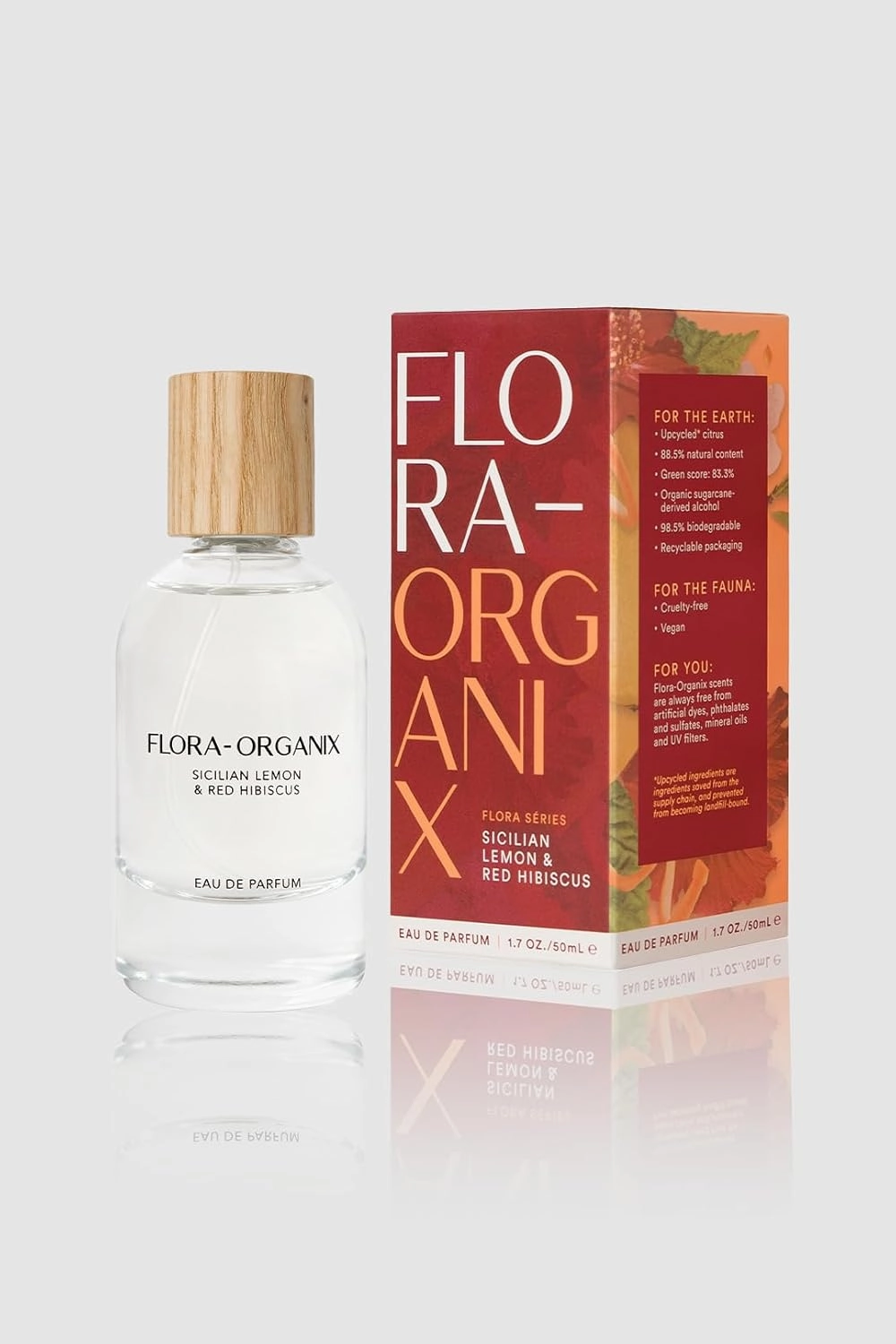 Flora-Organix Sicilian Lemon & Red Hibiscus Eau de Parfum - Natural Perfume with Citrus & Floral Notes - Cruelty-Free, Sulfate-Free, Vegan with Natural Ingredients - 1.7 oz