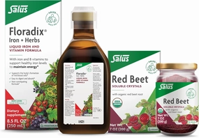 Floradix by Salus Iron & Herbs 8.5 oz and Salus Red Beet Crystals