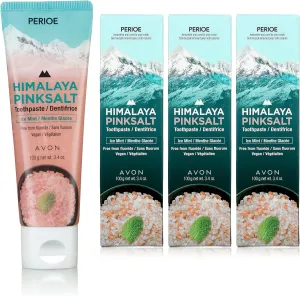 Flouride-Free Himalayan Pink Salt Toothpaste, 3.4 oz [3-Pack] - Ice Mint w/Aloe Vera | Vegan, Cruelty-Free, Paraben-Free Plaque & Tartar Remover Oral Care Travel Size Toothpaste