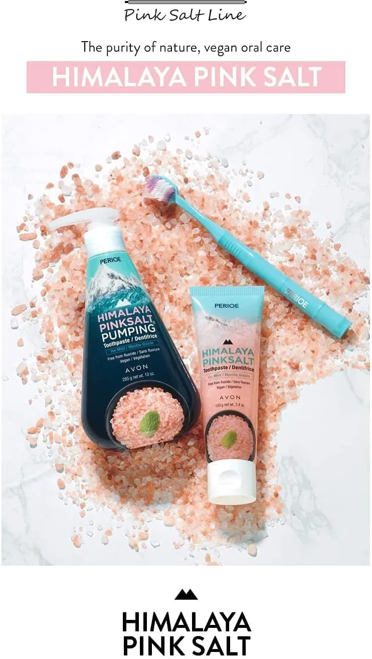 Flouride-Free Himalayan Pink Salt Toothpaste, 3.4 oz [3-Pack] - Ice Mint w/Aloe Vera | Vegan, Cruelty-Free, Paraben-Free Plaque & Tartar Remover Oral Care Travel Size Toothpaste