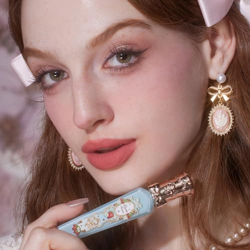 Flower Knows Strawberry Rococo Cloud Lip Cream Matte Liquid Lipstick-Long Lasting&Highly Pigmented Lip Stain -Velvety Waterproof Lip Makeup for Girls&Women-0.12 Fl Oz,1 Count(S02 Peachy Milk)