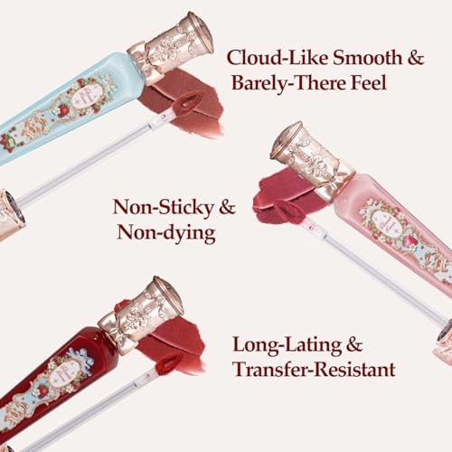 Flower Knows Strawberry Rococo Cloud Lip Cream Matte Liquid Lipstick-Long Lasting&Highly Pigmented Lip Stain -Velvety Waterproof Lip Makeup for Girls&Women-0.12 Fl Oz,1 Count(S07 Lychee Tea)