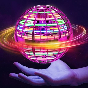 Flying Orb Ball (Pink, 2024 Upgraded) with Dazzling Lights, Magic Hover Spinner, Boomerang Drone, Floating Cosmic Globe, Kids Outdoor Toys for 6 7 8 9 10 Year Old Boys Girls