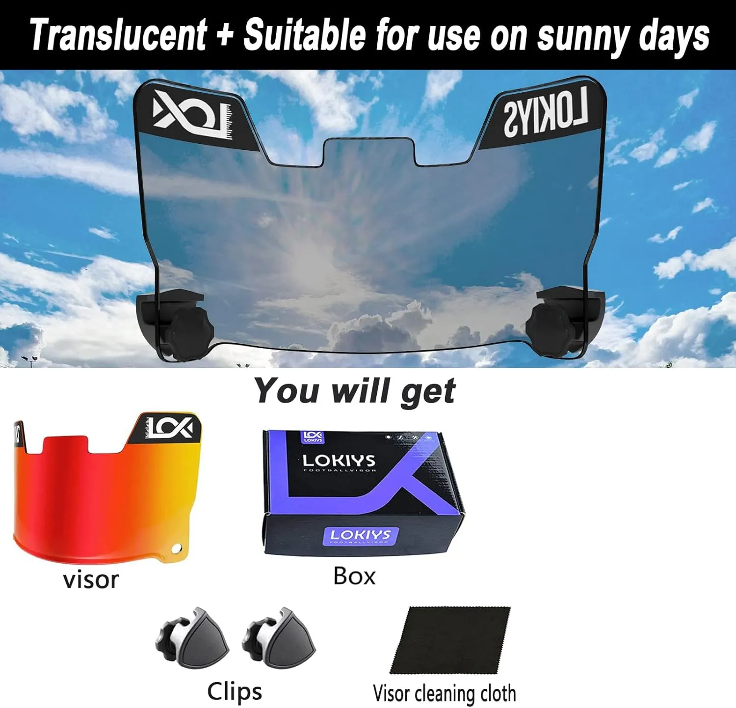 Football Visor - for Youth Football Helmets & Adult Football Helmets