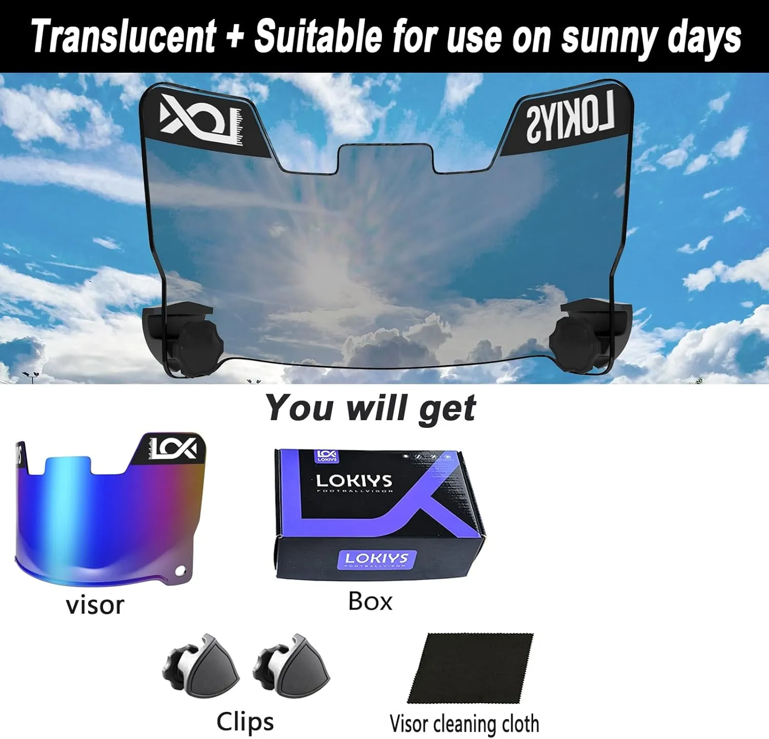 Football Visor - for Youth Football Helmets & Adult Football Helmets