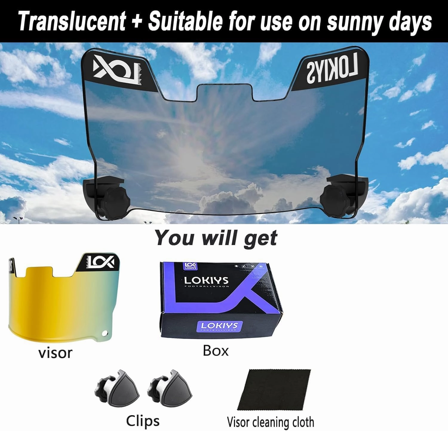 Football Visor - for Youth Football Helmets & Adult Football Helmets