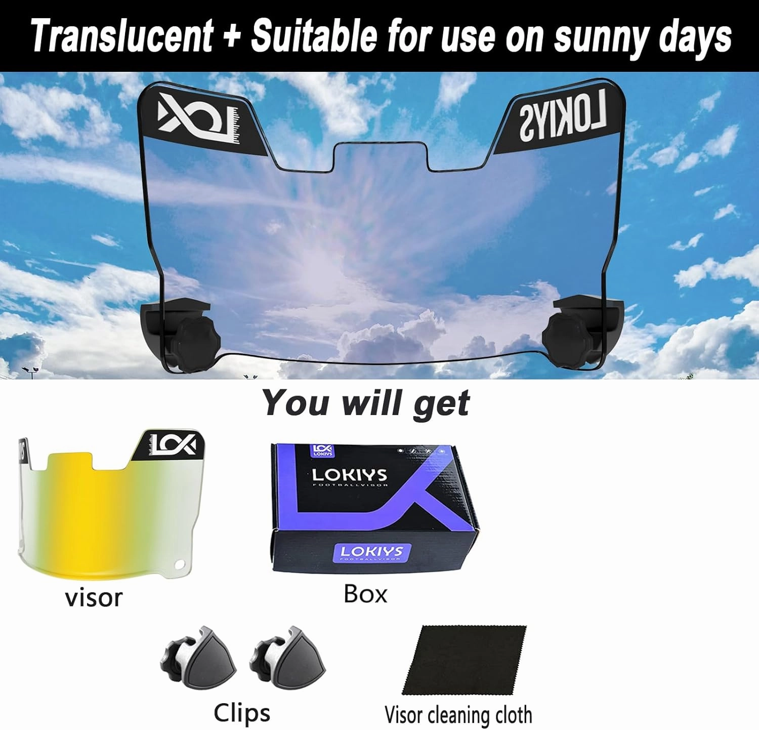 Football Visor - for Youth Football Helmets & Adult Football Helmets