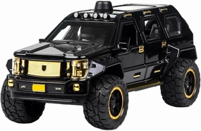 for Off Road Vehicle Model Car Alloy Pull Back Sound and Light Toys Collection Diecast Car Toys Gift 1:24(Bright Black No Box)