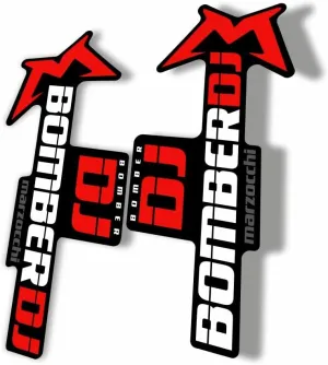Fork Replacement Decal Sticker Compatibale for Marzocchi Bomber DJ 2020 Series Red White (Glossy)