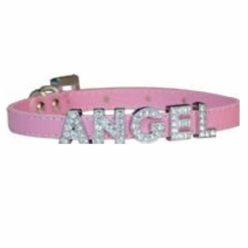Foxy Matte Slide Letter Dog Collar - Pink